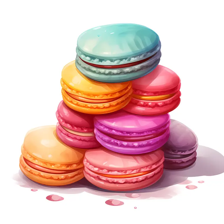 Pile of Colorful Macarons