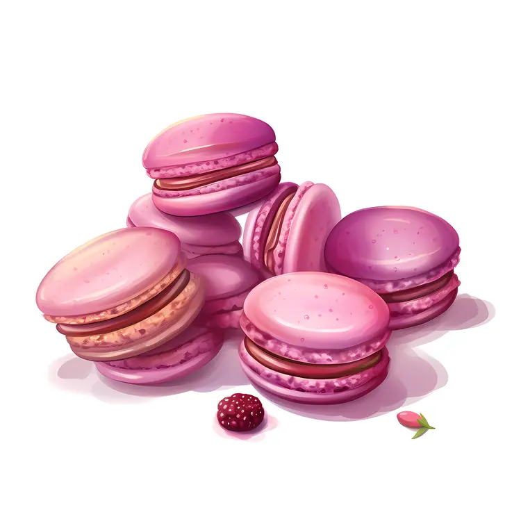 Pink Macarons in a Pile
