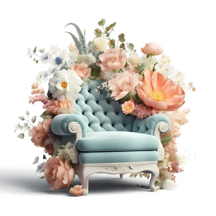 Elegant Armchair with Floral Arrangement
