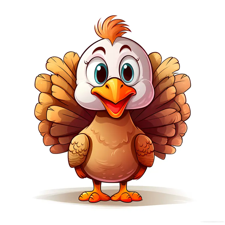 Happy Turkey Cartoon Illustration