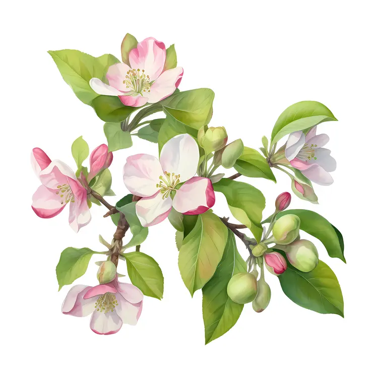 Beautiful Apple Blossoms on Branch