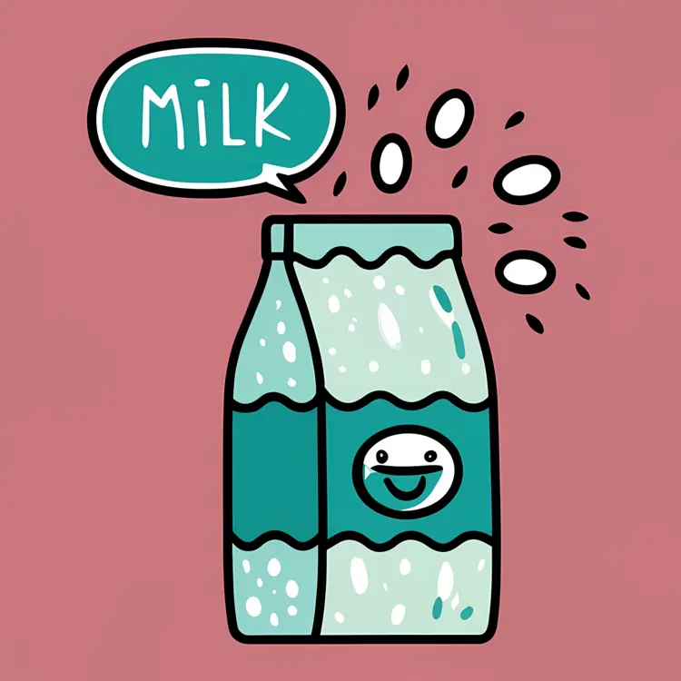 Happy Milk Cartoon