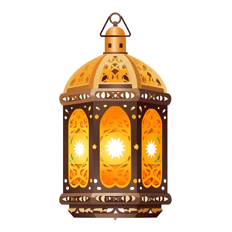 Golden Lantern with Intricate Design