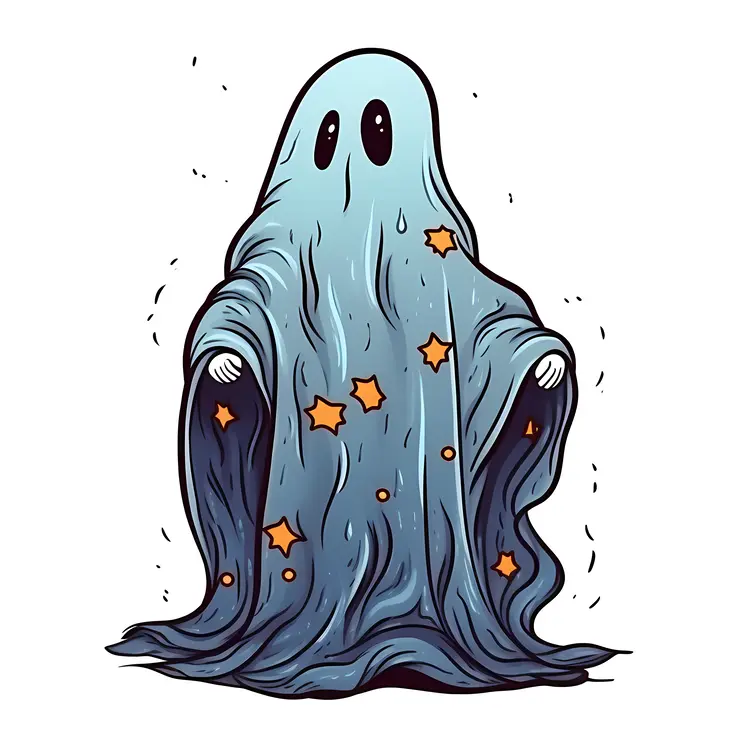 Cute Blue Ghost for Halloween