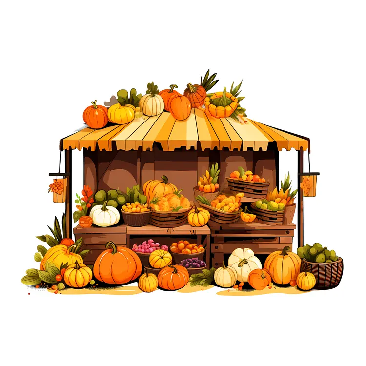 Colorful Pumpkin Market Stand