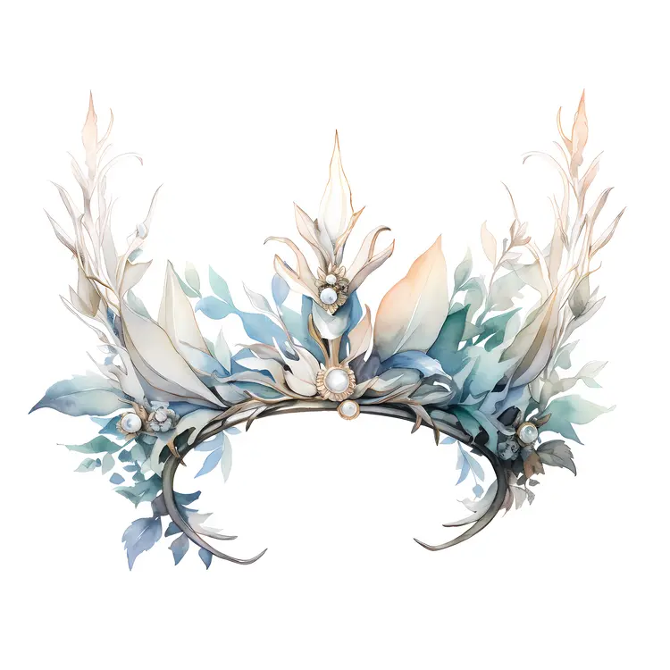 Silver and Blue Floral Crown