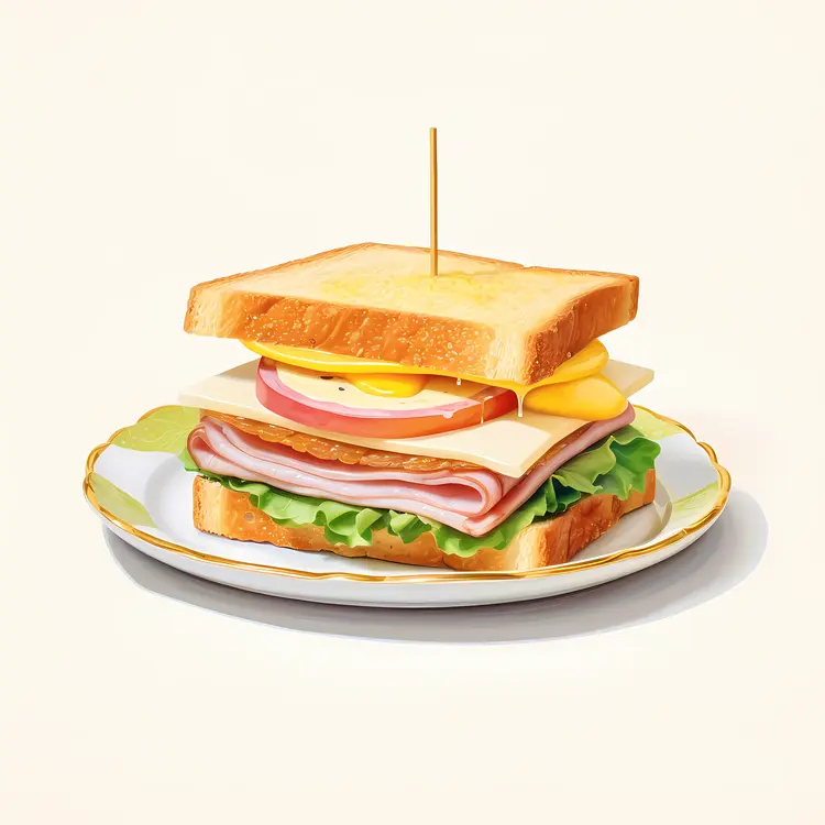 Delicious Sandwich on a Plate