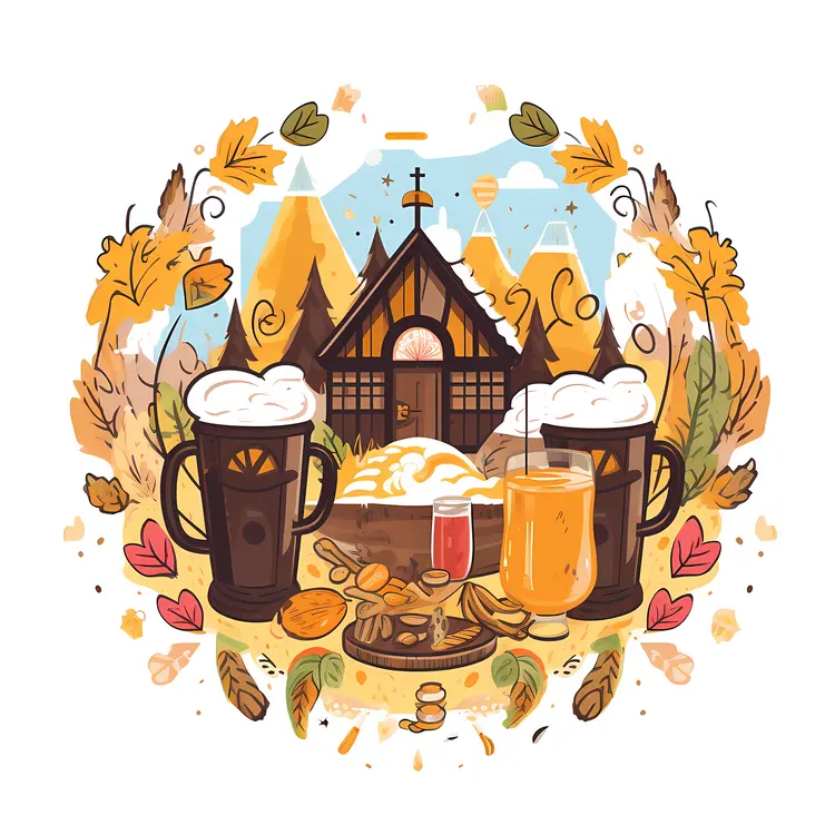 Cozy Autumn Church with Warm Beverages