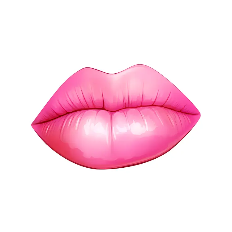 Glossy Pink Lips Illustration