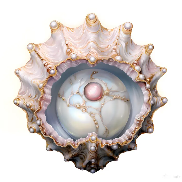 Ornate Shell with Pearl