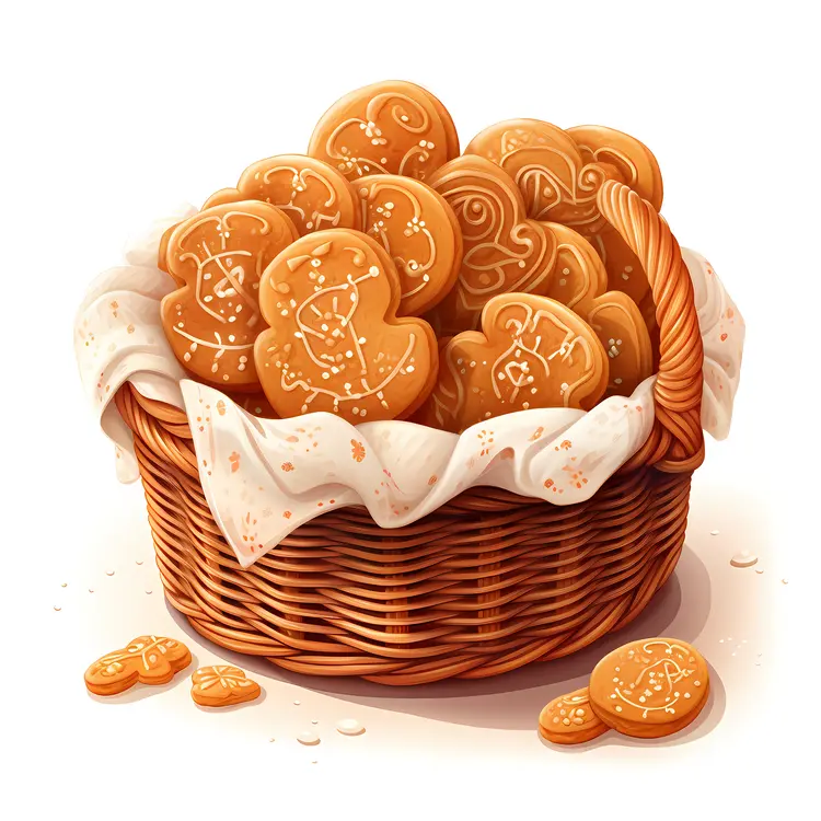 Basket of Gingerbread Cookies