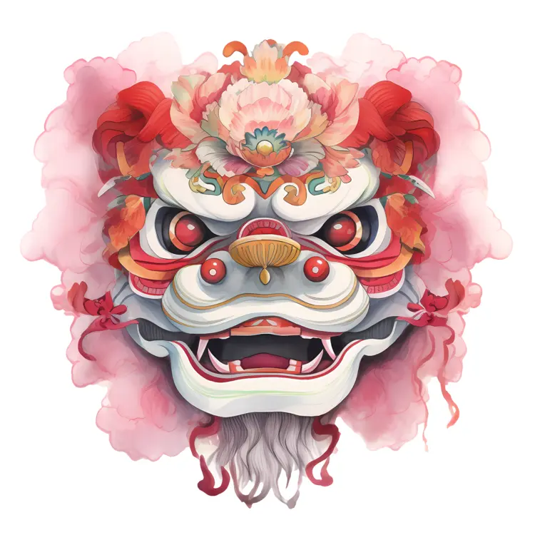 Traditional Lion Dance Mask