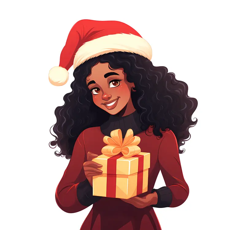 Woman Holding Christmas Present