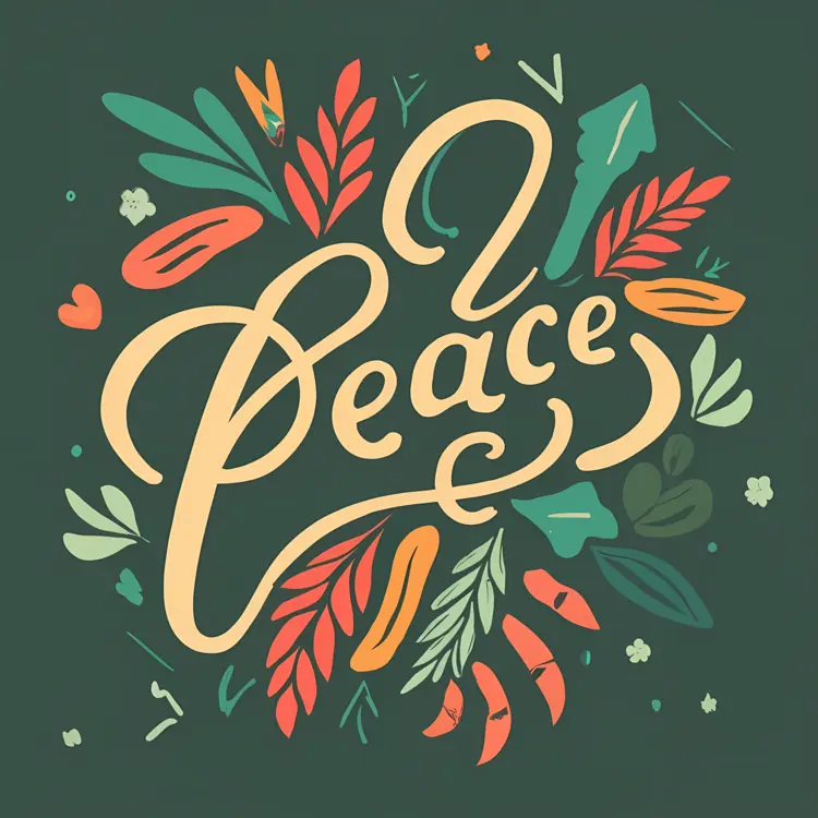 Floral Peace Typography