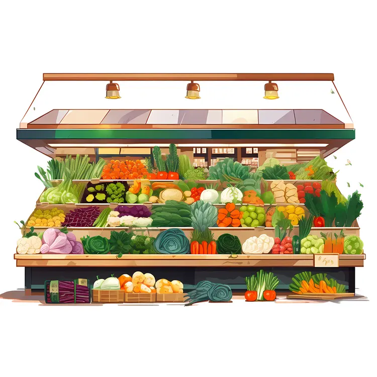 Colorful Vegetable Stand at Market