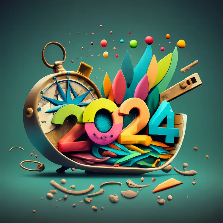 Colorful 2024 New Year Celebration