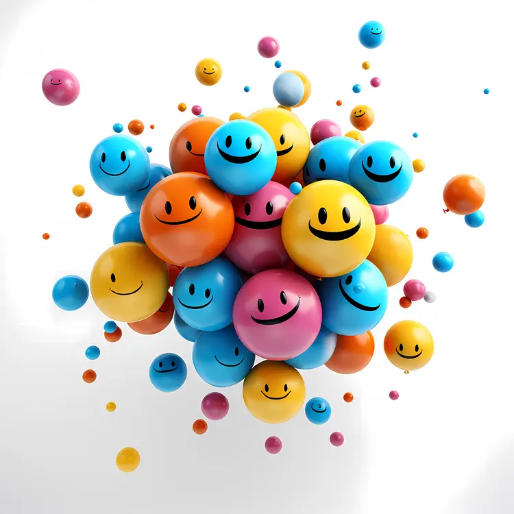 Cluster of Colorful Smileys