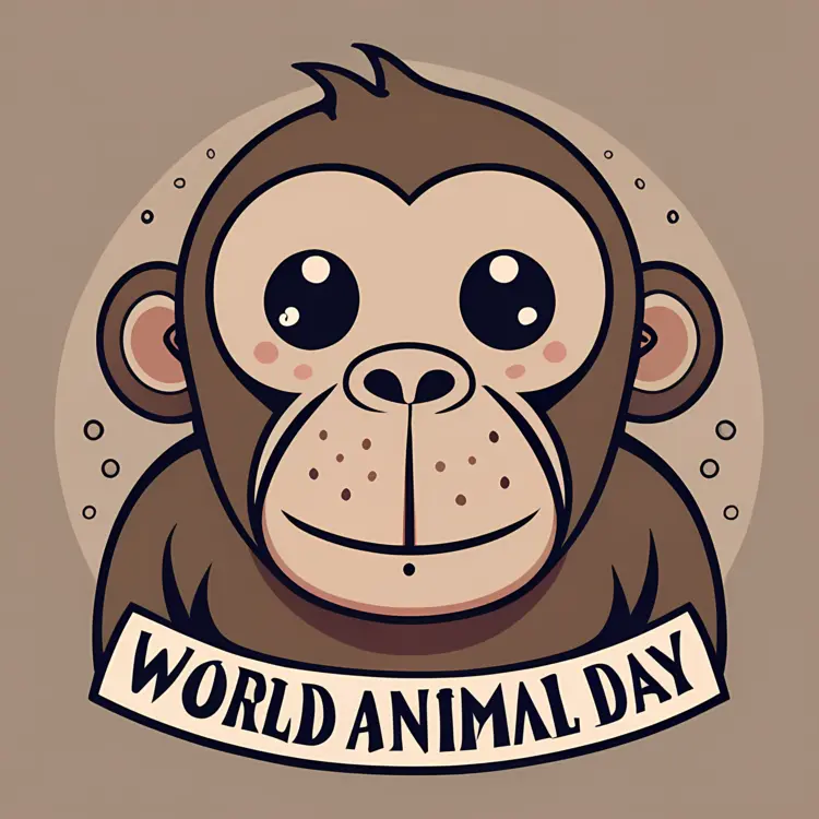 World Animal Day with Cute Monkey