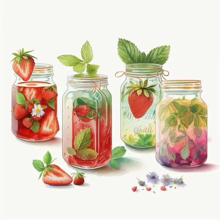 Fresh Fruit and Herb Infused Mason Jars