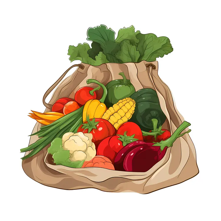 Variety of Vegetables in a Bag