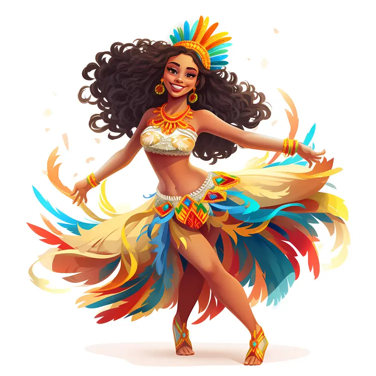 Colorful dancer in vibrant costume