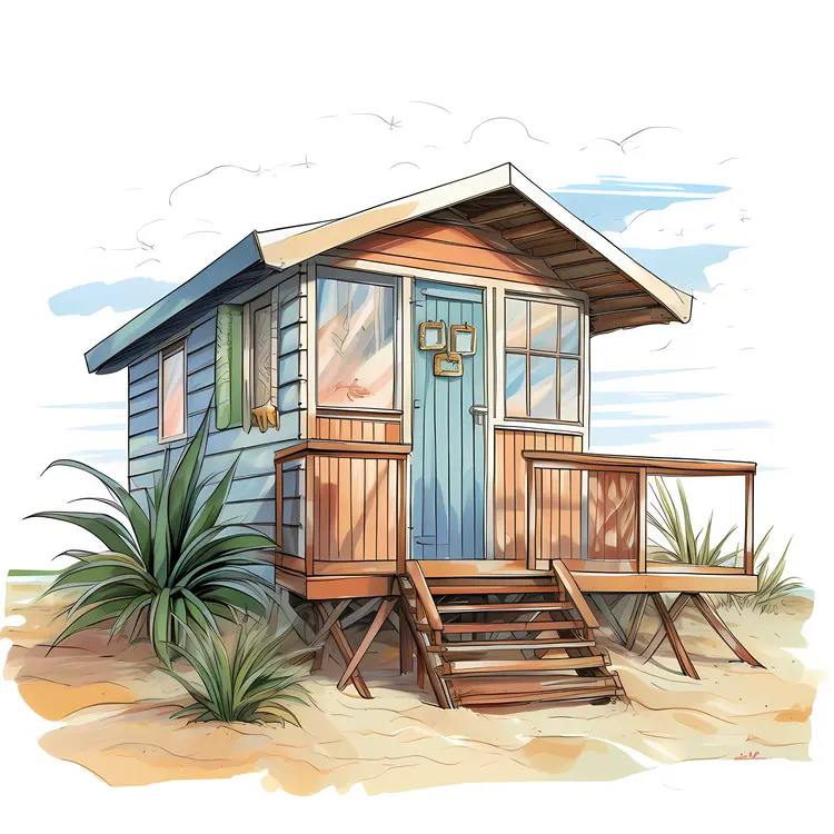 Small cute doodle beach house