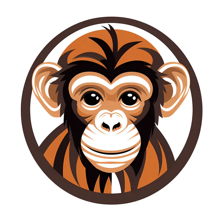 Cute Cartoon Monkey Face