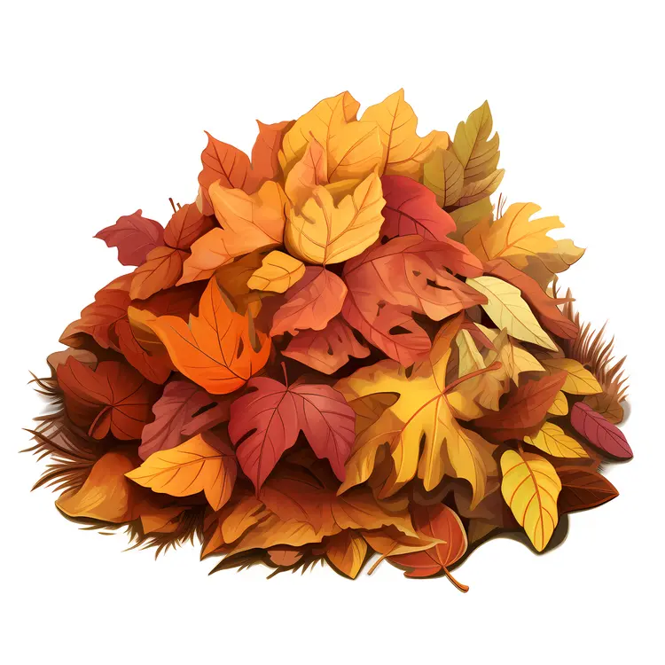 Colorful Autumn Leaves Pile