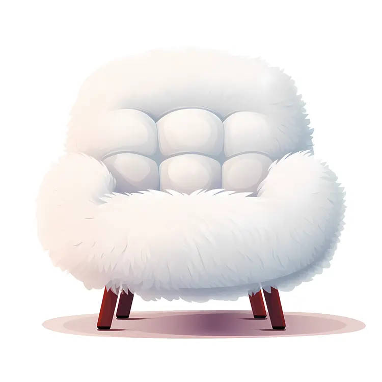 Fluffy White Armchair