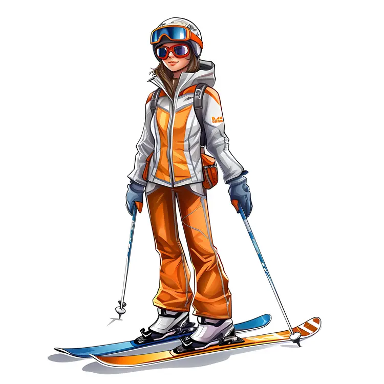 Girl Skiing in Winter Gear