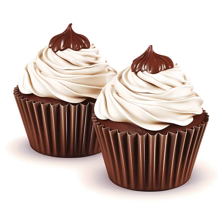 Chocolate Cupcakes with Cream