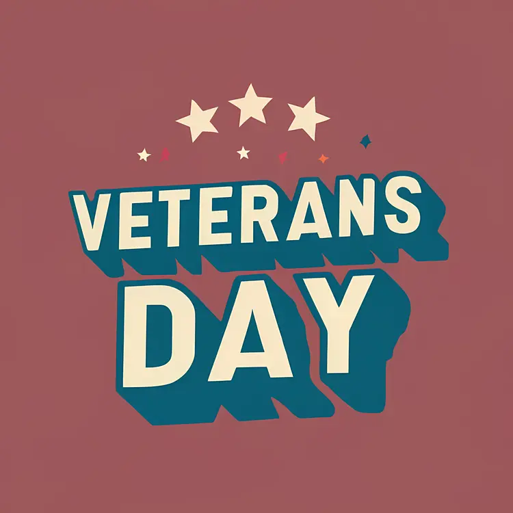 Veterans Day Celebration Poster with Stars