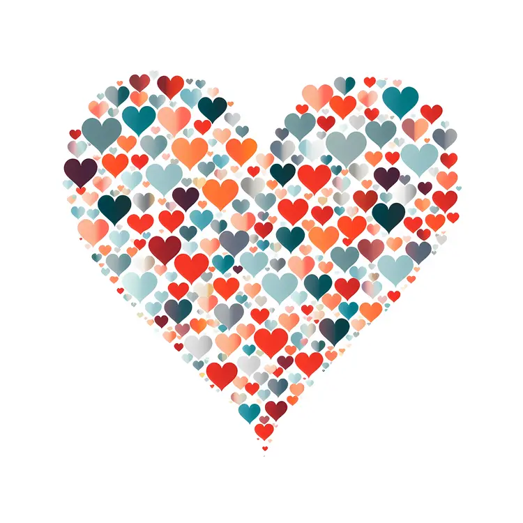 Dense Colorful Heart Pattern