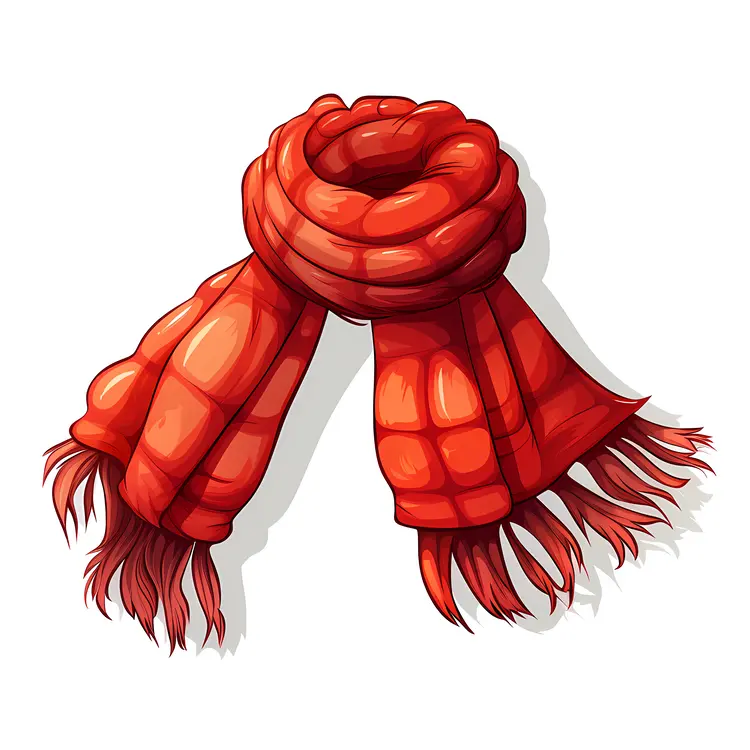 Red Scarf with Checkered Pattern