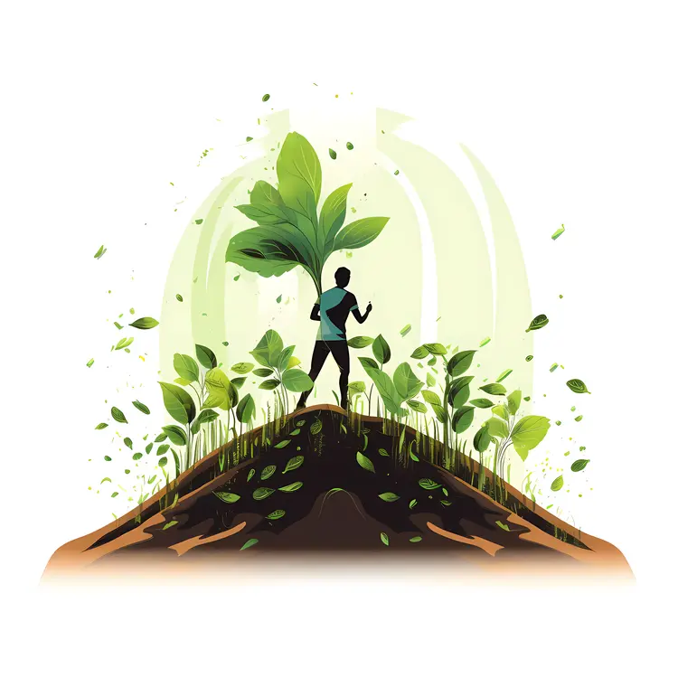 Person with Plant in Nature