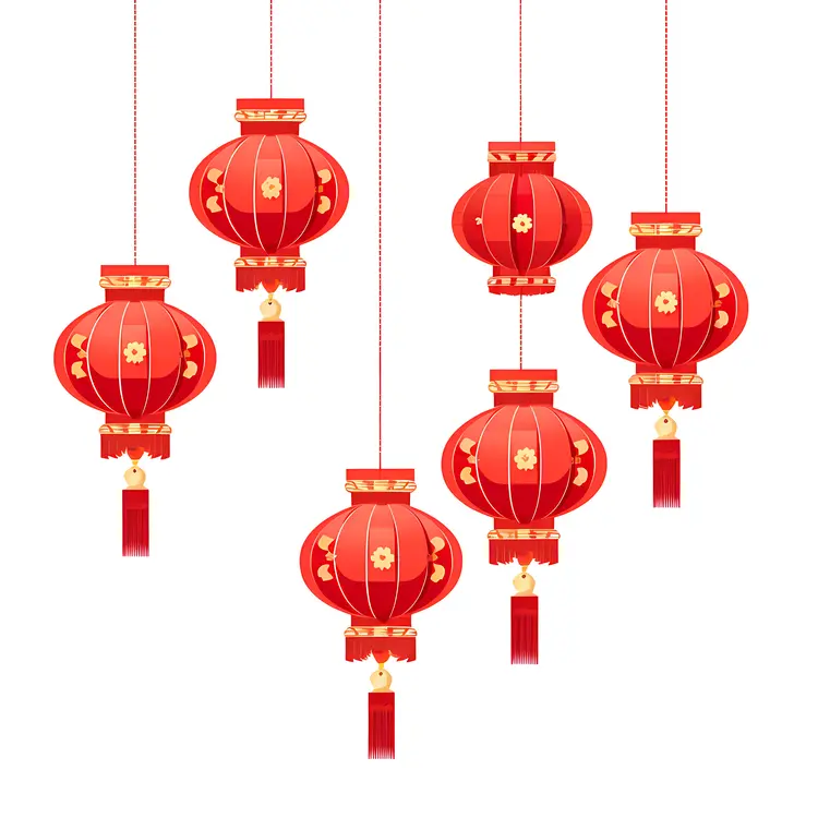 Traditional Red Lanterns for Chinese New Year Celebration