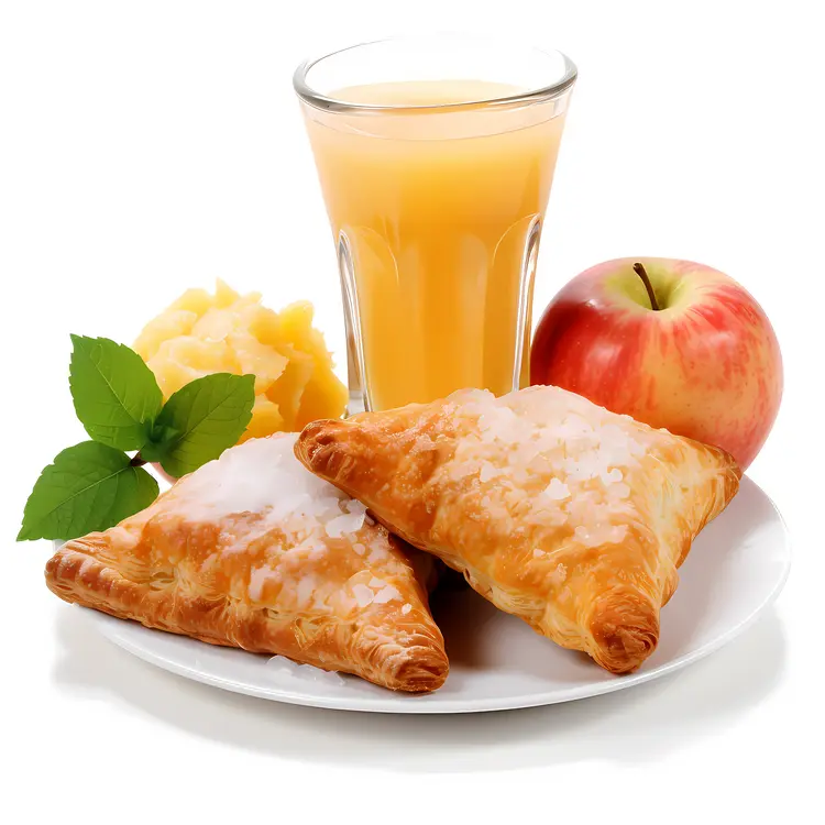 Delicious Pastry with Apple and Juice