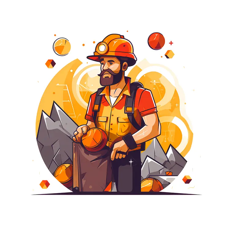 Miner with Tools and Equipment