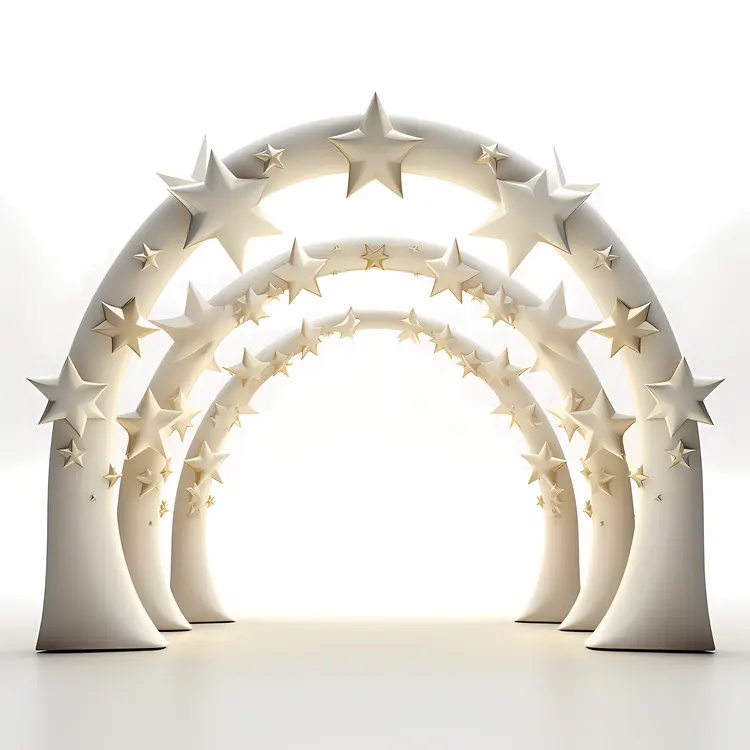 Starry Tunnel with White Arches