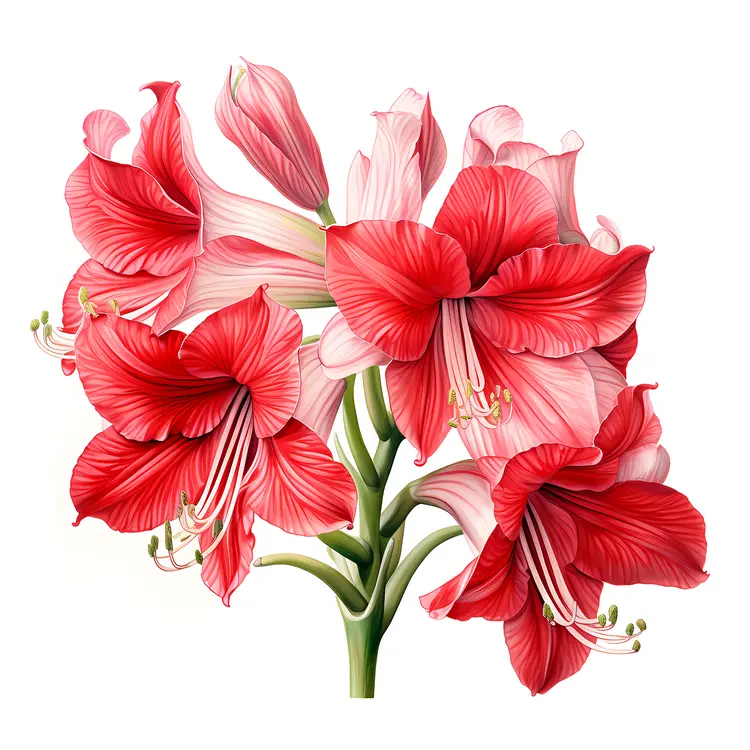 Red and Pink Amaryllis Flowers