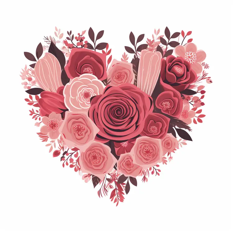 Heart-shaped Floral Arrangement with Pink Roses