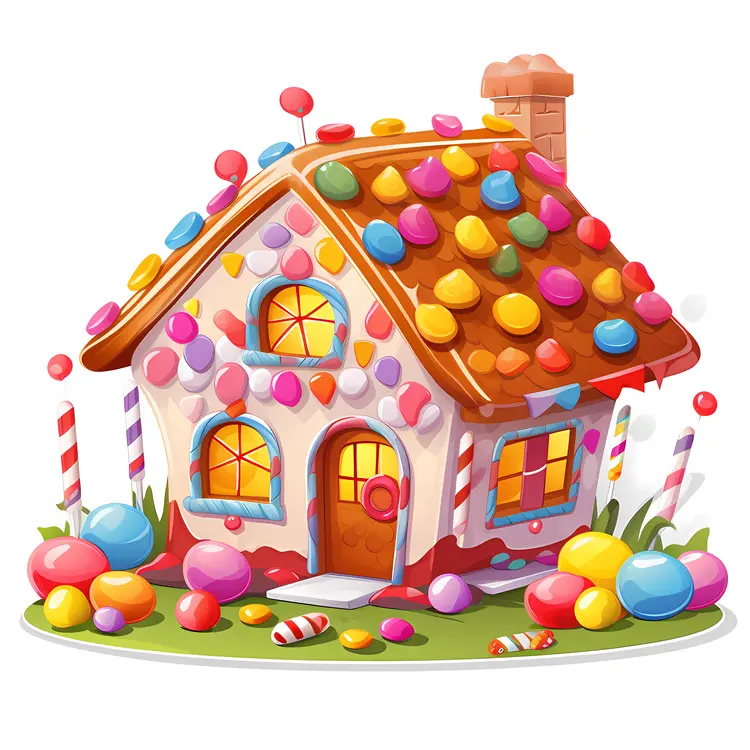 Colorful Gingerbread House for Christmas