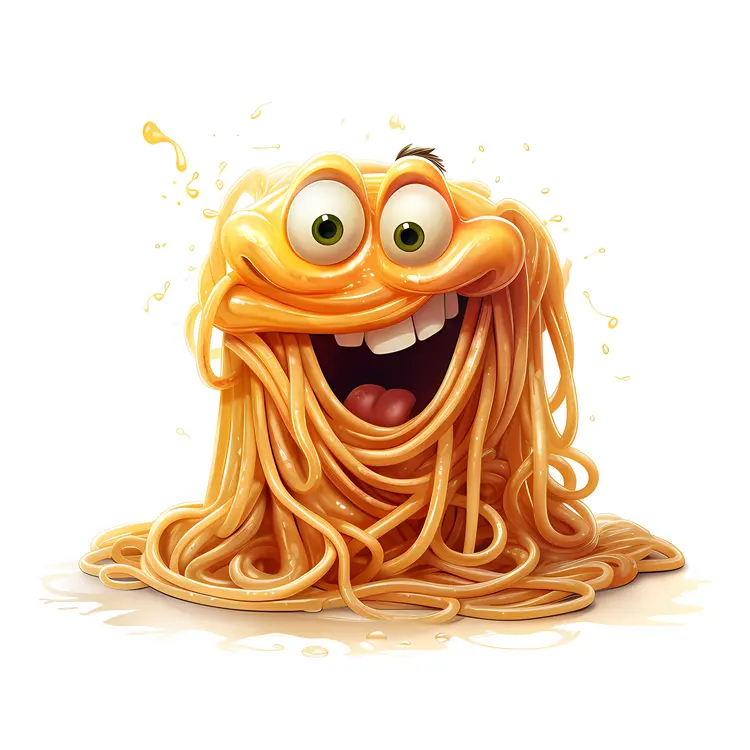 Funny Animated Spaghetti Character