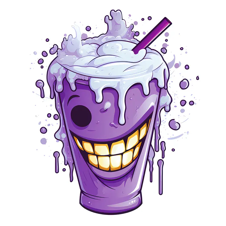 Smiling Purple Drink Cartoon for Halloween Fun