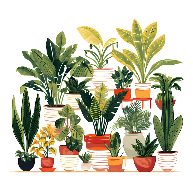 Variety of Potted Green Plants