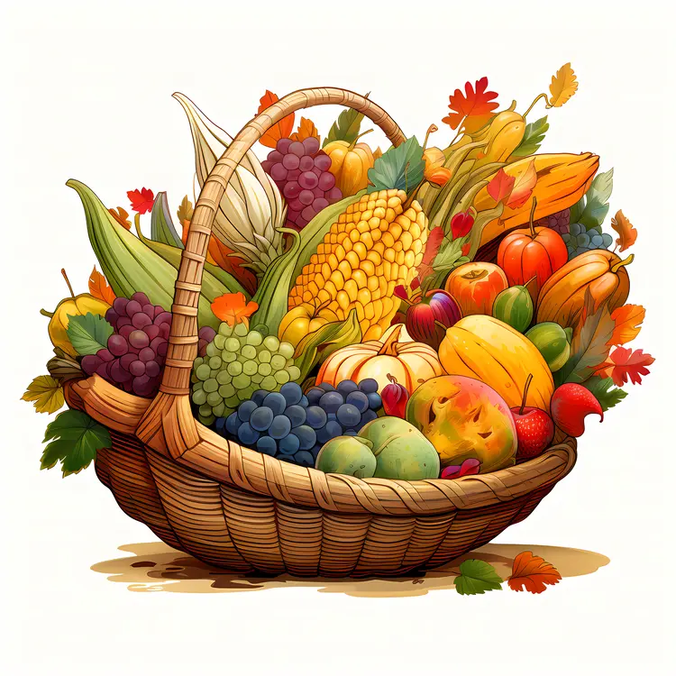 Vibrant Autumn Fruit Basket