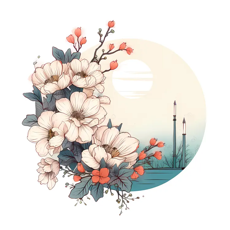 Charming White and Pink Flowers