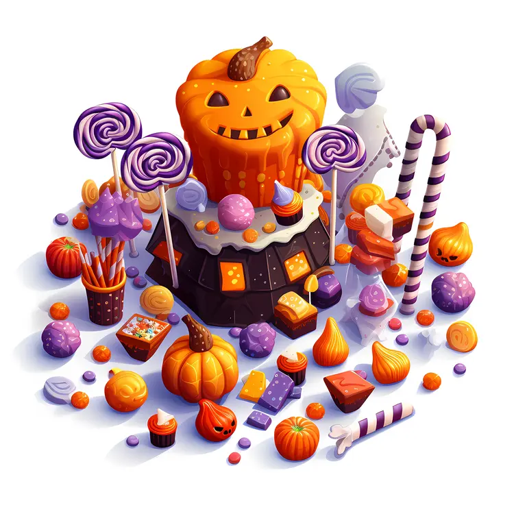 Halloween Pumpkin and Candy Display