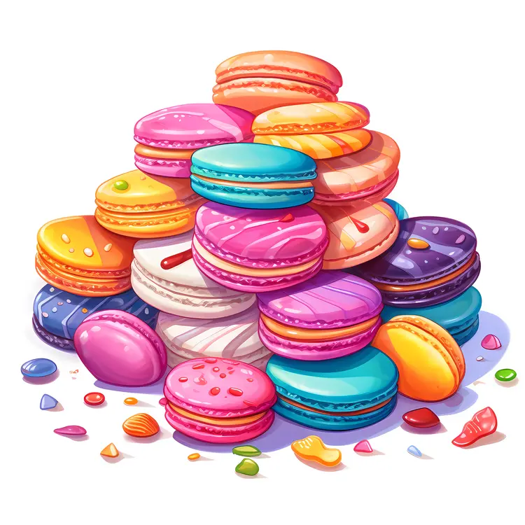 Assorted Macarons Heap
