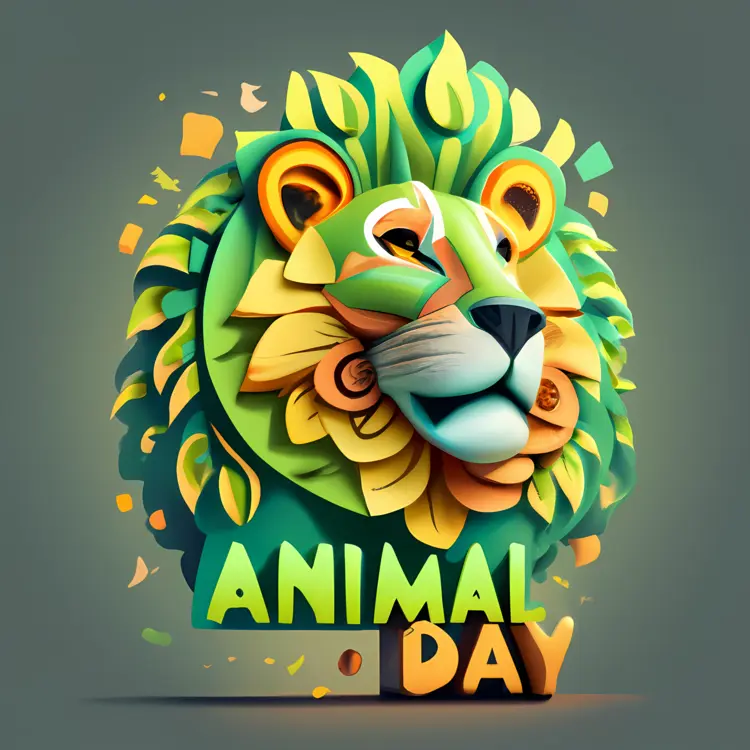 Colorful Lion for Animal Day